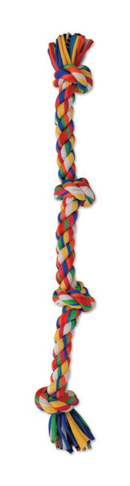 Mammoth Pet Products Cloth Dog Toy Rope 4 Knot Tug Assorted, 1ea/27 in, LG