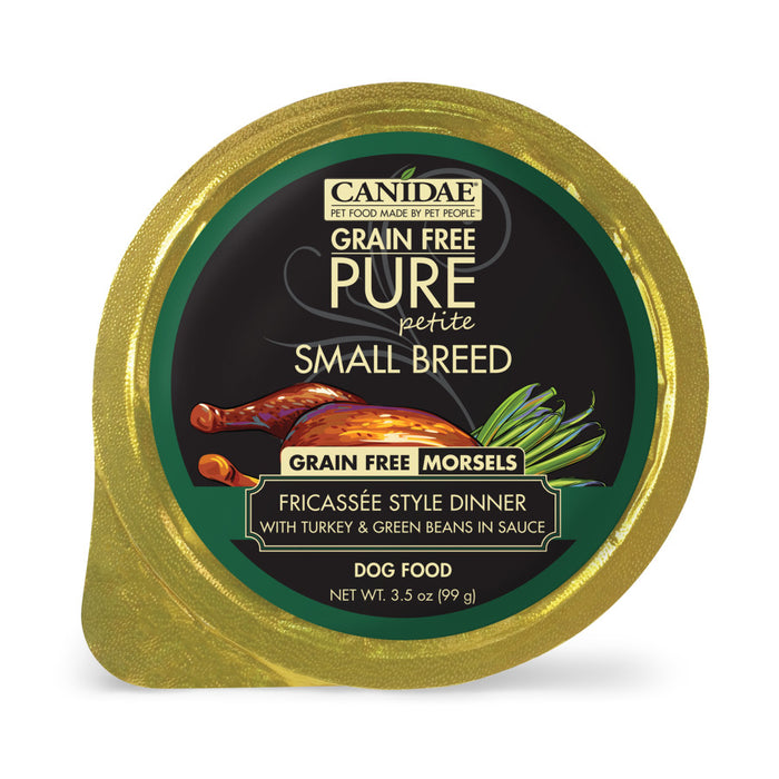 CANIDAE PURE Petite Small Breed Grain-Free Wet Dog Food Morsels w/Turkey & Green Beans, 12ea/3.5 oz