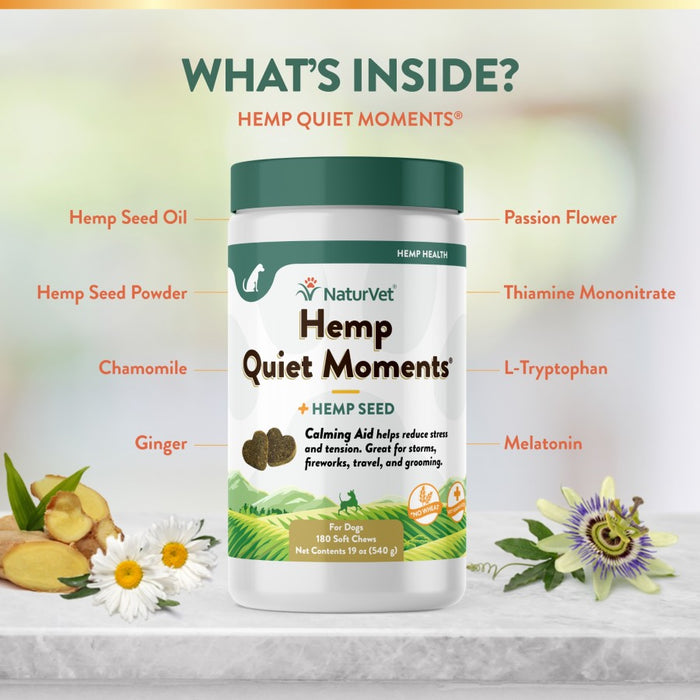 NaturVet Hemp Quiet Moments Soft Chews 1ea/180 ct