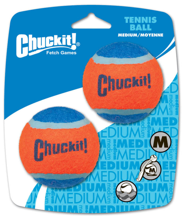 Chuckit! Tennis Ball Dog Toy Shrink Sleeve Blue/Orange, 1ea/MD, 2 pk