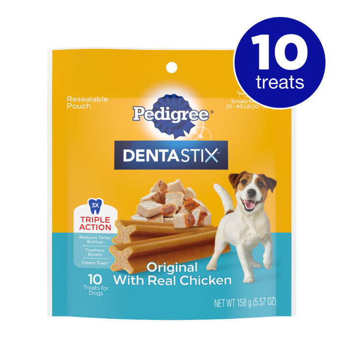 Pedigree DENTASTIX Dog Dental Treat Original w/Real Chicken, 1ea/10 ct