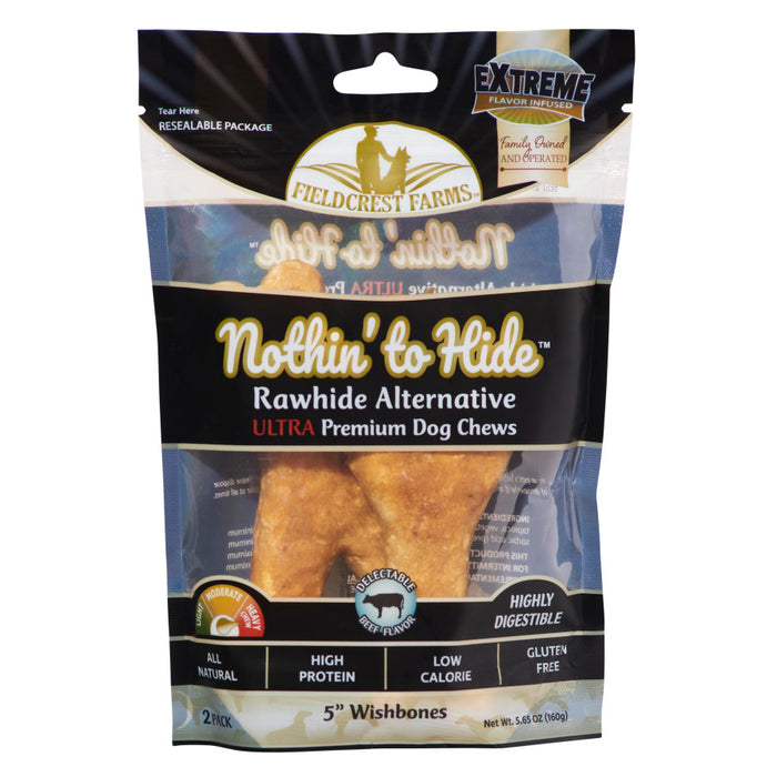 Fieldcrest Farms Nothin' To Hide Ultra Wishbone Dog Treat 1ea/5 in, 2 pk