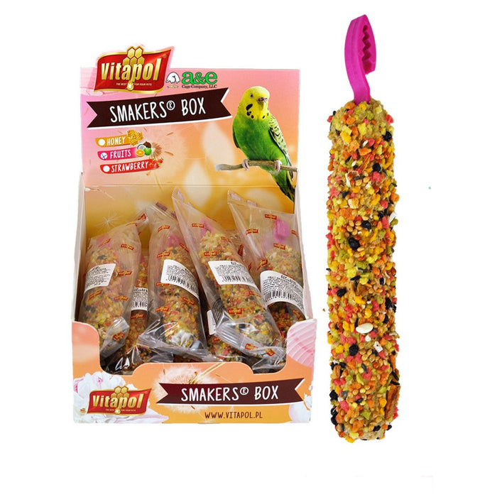 A & E Cages Smakers Snack Fruit Treat Stick Display for Parakeets 11ea/1 ct