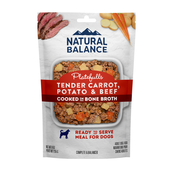 Natural Balance Pet Foods Platefulls Wet Dog Food Tender Beef & Potato Recipe, 12ea/9 oz