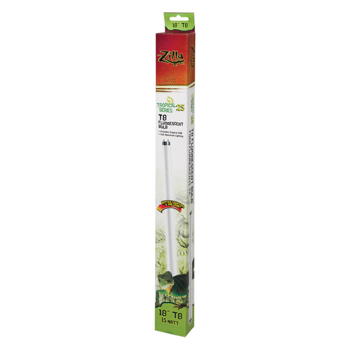 Zilla T8 Fluorescent Bulbs Tropical Series 25,, 1ea/15 W