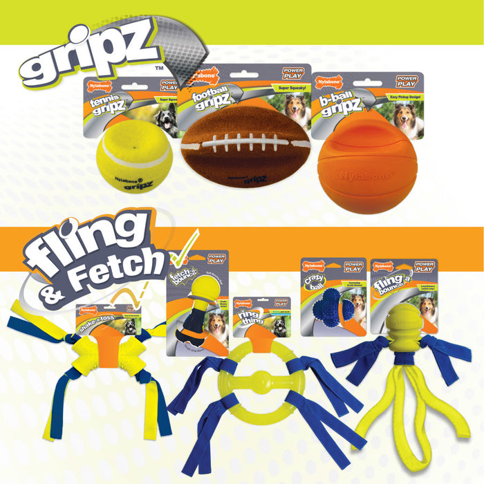 Nylabone Power Play Dog Tennis Ball Gripz 1ea/SMall, 3 ct