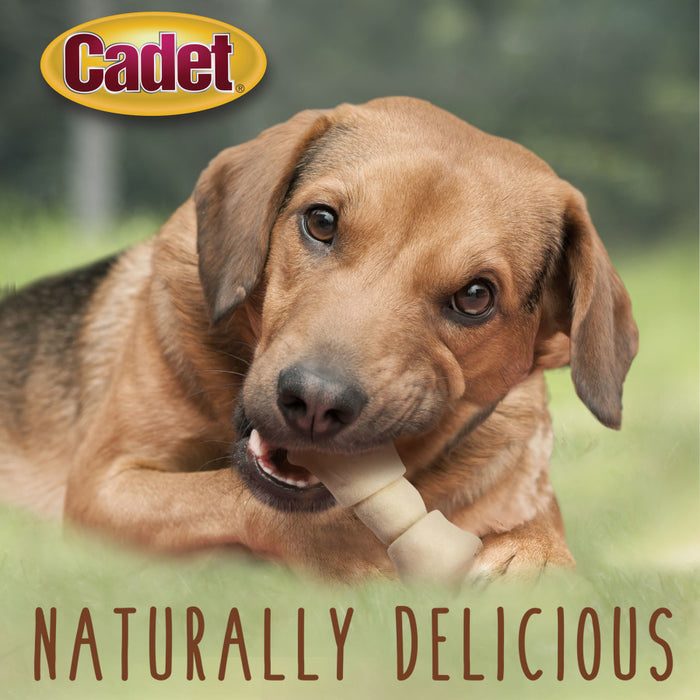 Cadet Beef Hide Knotted Dog Chews Knotted Bone, 1ea/4-5 in (1 Lb Bag)