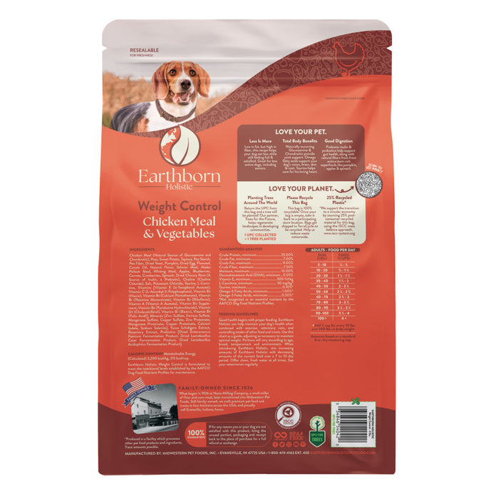 Earthborn Holistic Weight Control Grain-Free Dry Dog Food Chicken Meal & Vegetables, 1ea/4 lb