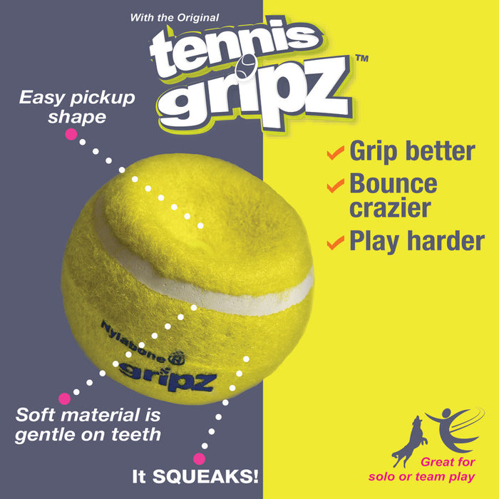 Nylabone Power Play Dog Tennis Ball Gripz 1ea/Medium (3 ct)