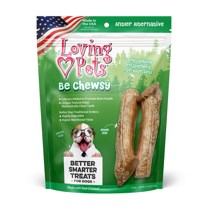 Loving Pets Be Chewsy Antler Alternatives Dog Treat 1ea/6 pk