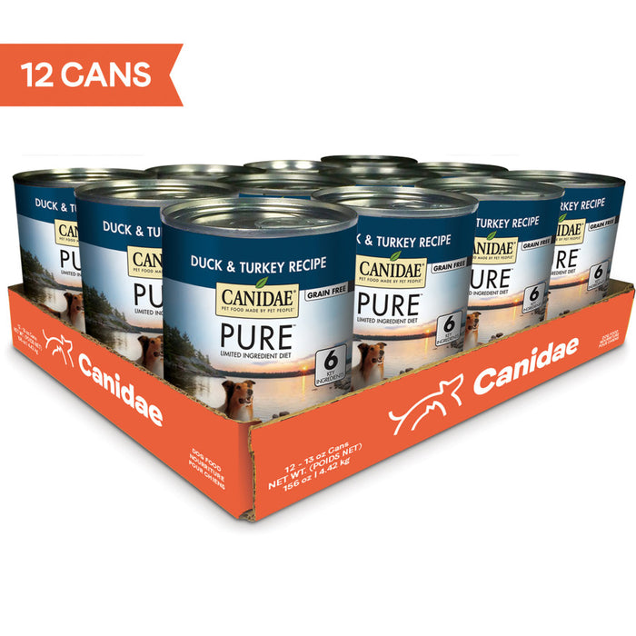 CANIDAE PURE Grain-Free Wet Dog Food Sky Formula w/Duck & Turkey, 12ea/13 oz