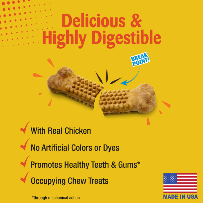 Nylabone Natural Nubz Chicken Dog Treats 1ea/Large - Up To 50 lb, 12 ct