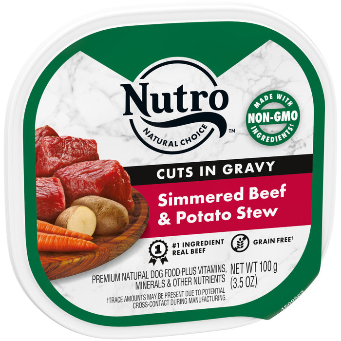 Nutro Products Grain Free Cuts in Gravy Adult Wet Dog Food Beef & Potato Stew, 24ea/3.5 oz, 24 pk