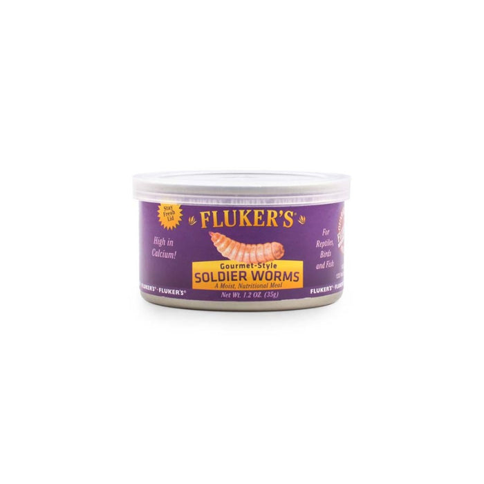 Fluker's Gourmet-Style Canned Soldier Worms Reptile Wet Food 1ea/1.2 oz