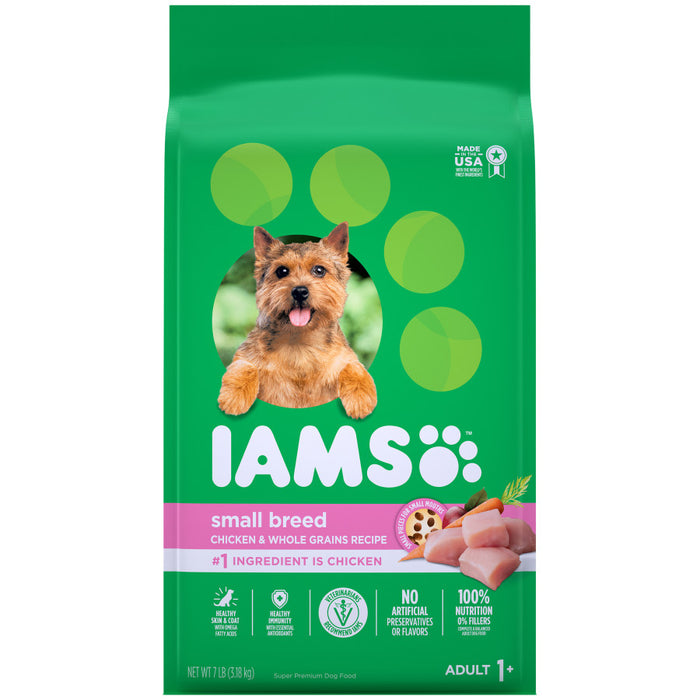 IAMS Small & Toy Breed Adult Dry Dog Food Real Chicken, 1ea/7 lb