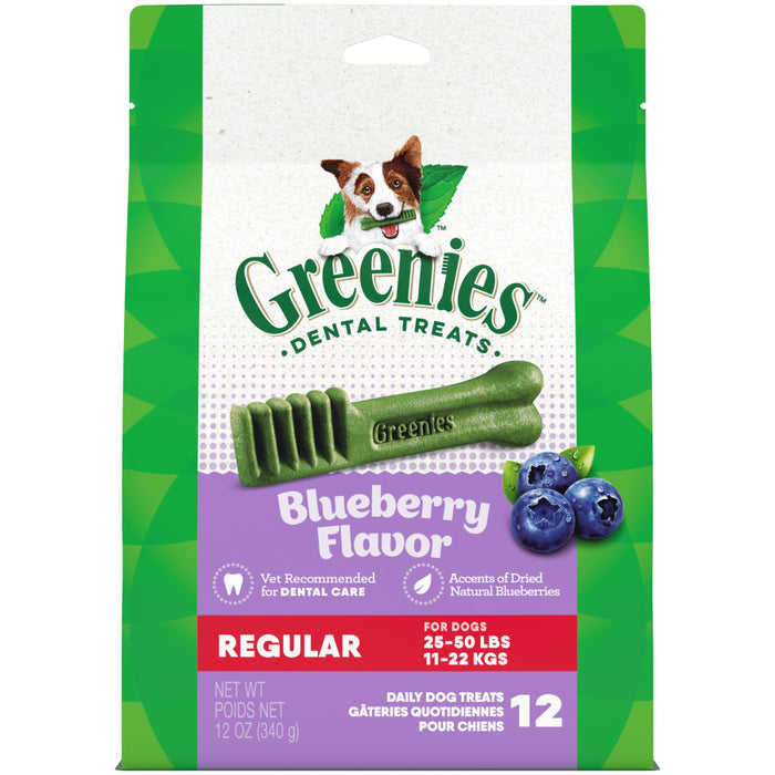 Greenies Dog Dental Treats Blueberry, 1ea/12 oz, 12 ct, Regular