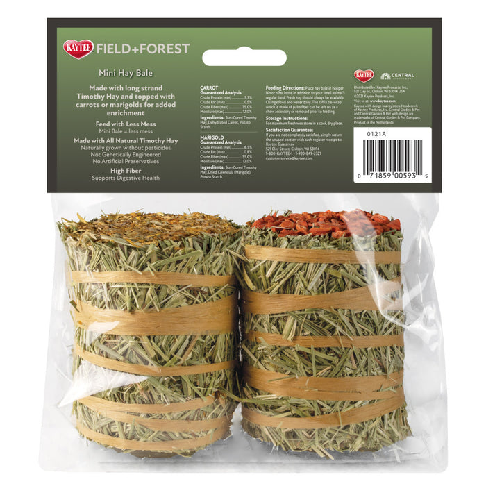 Kaytee Field+Forest Mini Hay Bales Carrot Marigold 2 Pack, 1ea/7 oz