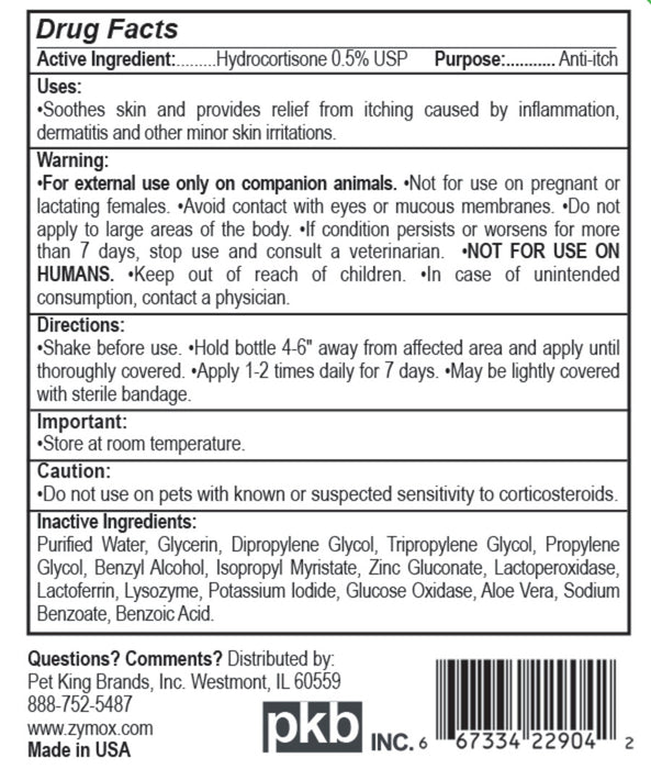 Zymox Topical Spray 0.5% Hydrocortisone 1ea/2 fl oz