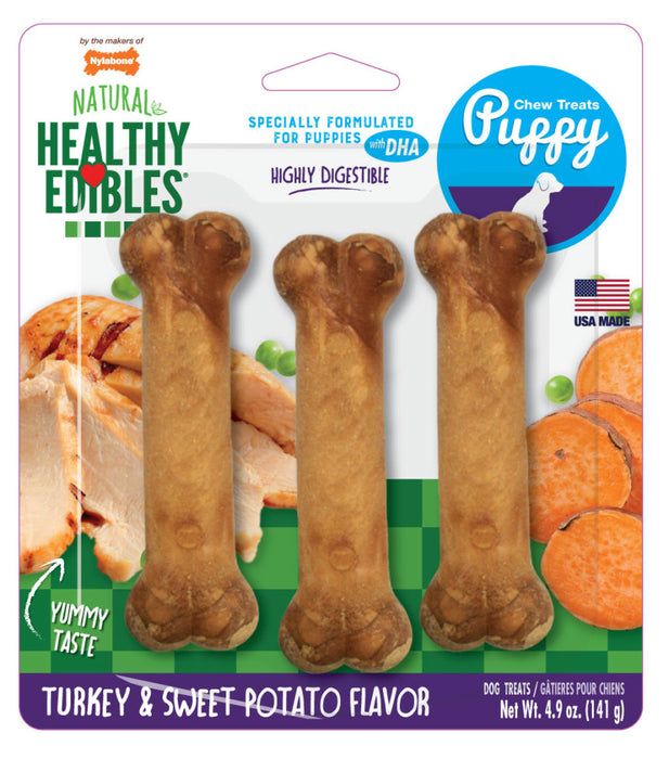 Nylabone Healthy Edibles Puppy Chew Treats 3 count, 1ea/SMall/Regular - Up To 25 lb