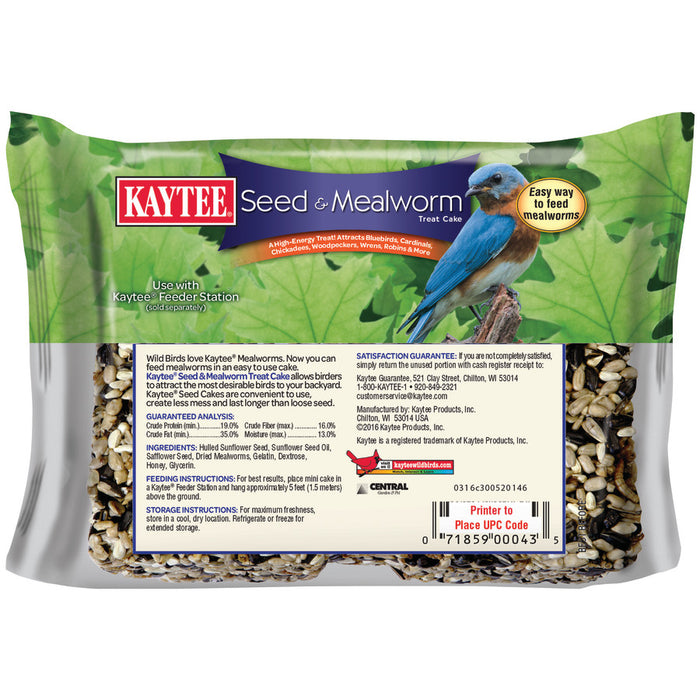 Kaytee Seed & Mealworm Cake 1ea/6 oz