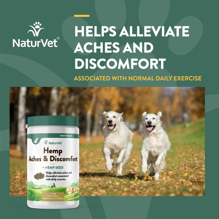 NaturVet Aches & Discomfort Plus Glucosamine Hemp Soft Chews 1ea/60 ct