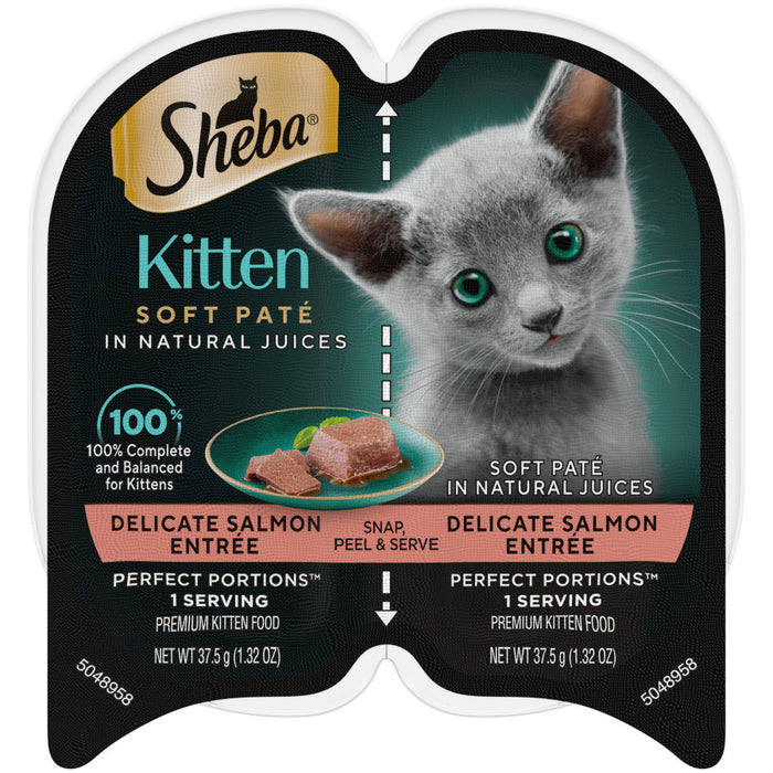Sheba Perfect Portions Soft Pate Wet Kitten Food Delicate Salmon, 24ea/2.65 oz