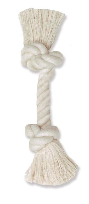 Mammoth Pet Products 100% Cotton Rope Bone White, 1ea/12 in, MD