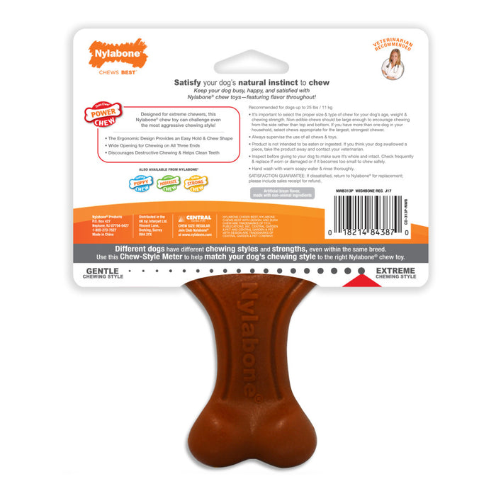 Nylabone Ergonomic Hold & Chew Wishbone Power Chew Durable Dog Toy 1ea/SMall - Up To 25 lb