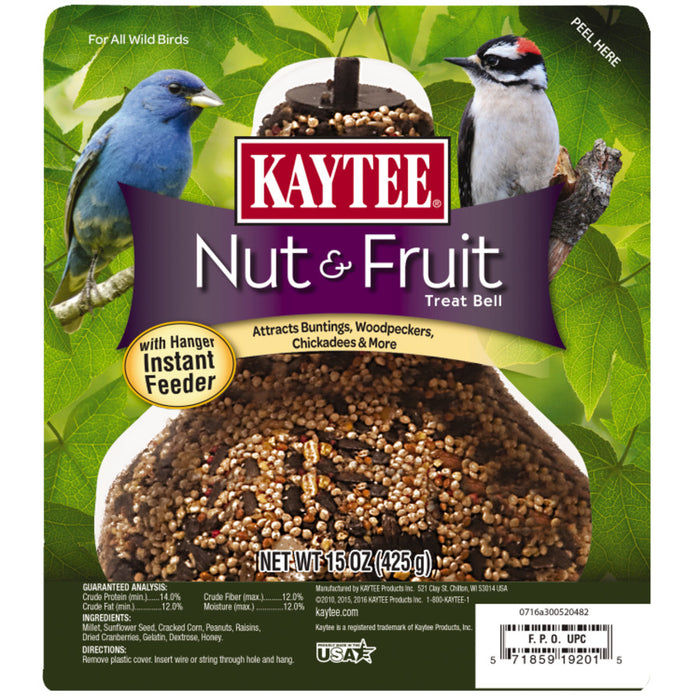 Kaytee Nut And Fruit Seed Treat Bell 1ea/15 oz