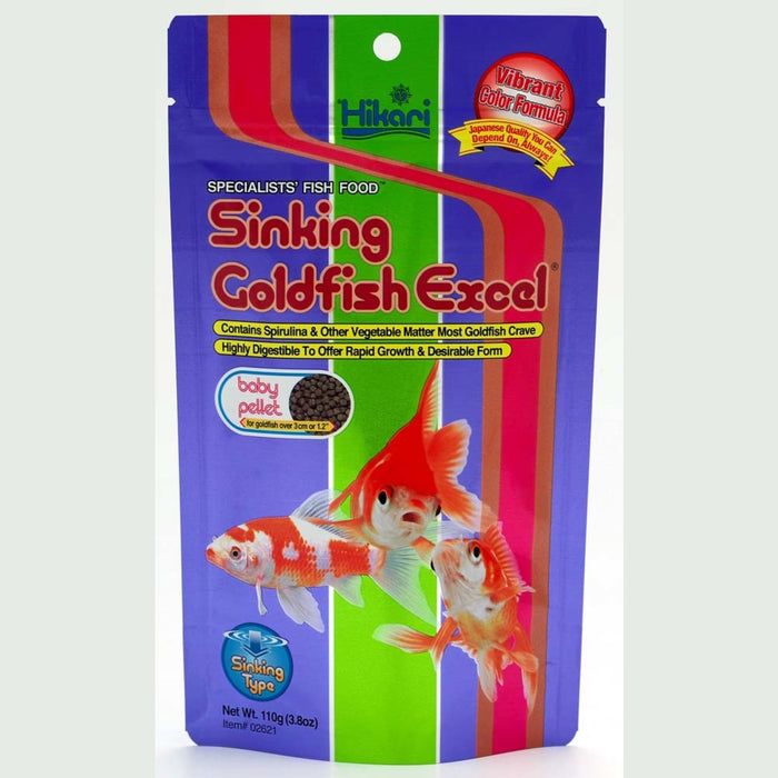 Hikari USA Sinking Goldfish Excel Pellets Fish Food 1ea/3.8 oz, Baby