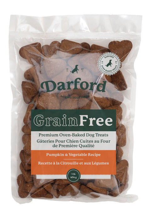 Darford Grain Free Oven-Baked Dog Treats Regular, Pumpkin & Vegetable, 8ea/1 lb