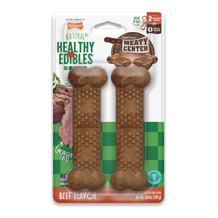 Nylabone Healthy Edibles Meaty Center Natural Dog Treats 1ea/Medium - Over 30 lb, 2 ct