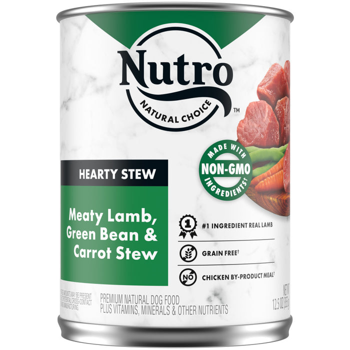 Nutro Products Hearty Stew Cuts in Gravy Adult Wet Dog Food Lamb, Green Bean & Carrot Stew, 12ea/12.5 oz, 12 pk