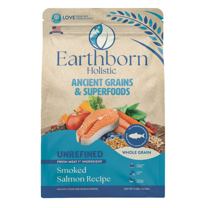 Earthborn Holistic Unrefined Ancient Grains & Superfoods Dry Dog Food Smoked Salmon, 1ea/4 lb