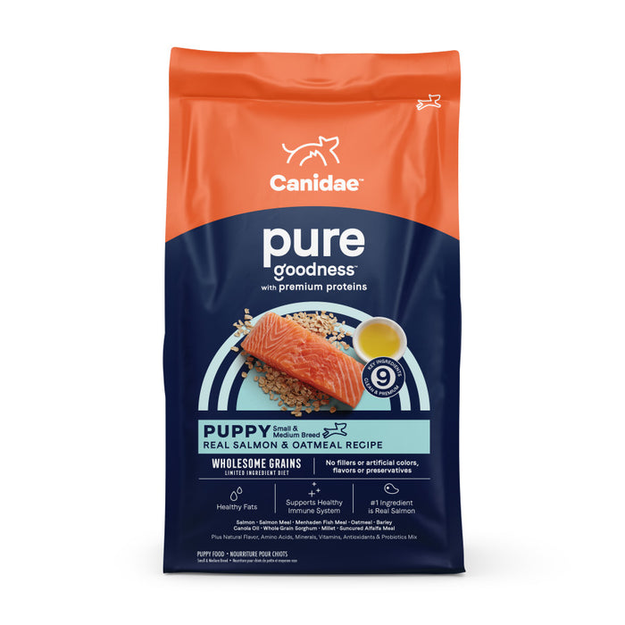 CANIDAE PURE Goodness w/Wholesome Grains Dry Puppy Food Salmon & Oatmeal, 1ea/4 lb