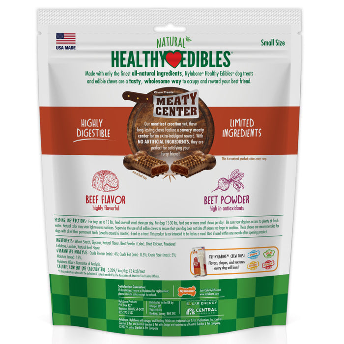 Nylabone Healthy Edibles Meaty Center Natural Dog Treats 1ea/SMall - Up To 30 lb, 12 ct