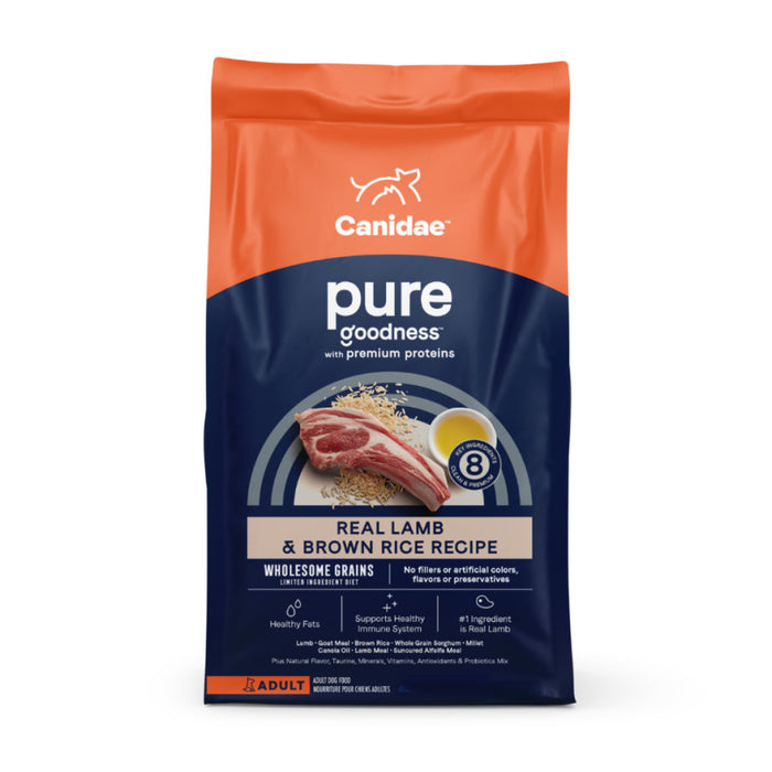 CANIDAE PURE Goodness w/Wholesome Grains Dry Dog Food Lamb & Brown Rice, 1ea/22 lb