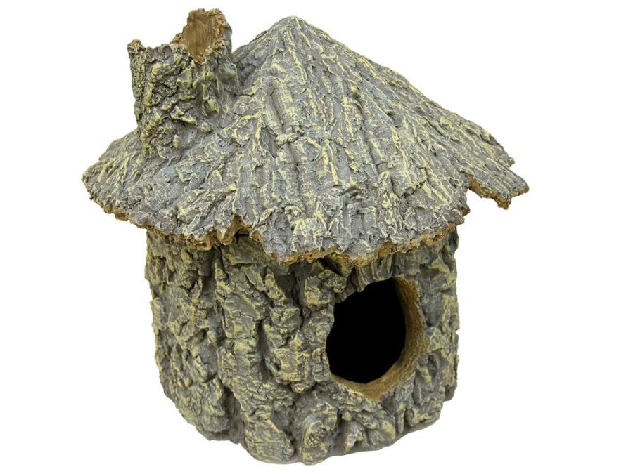 Weco Products Wecorama Sleepy Hollows Green Pine Hut Terrarium Ornament Green, 1ea