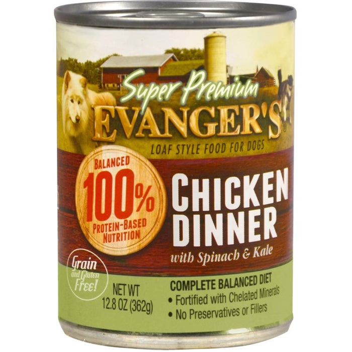 Evanger's Super Premium Wet Dog Food Chicken, 12ea/12.8 oz, 12 pk