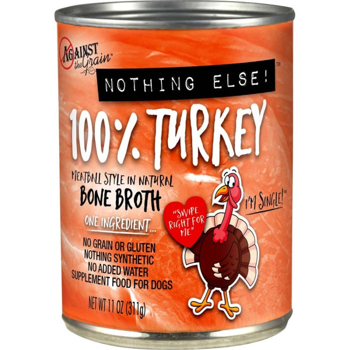 Against the Grain Nothing Else 100% One Ingredient Adult Wet Dog Food Turkey, 12ea/11 oz