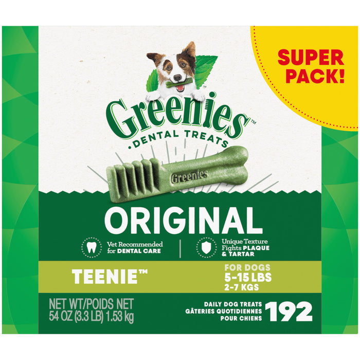 Greenies Dog Dental Treats Original, 1ea/54 oz, 192 ct, Teenie