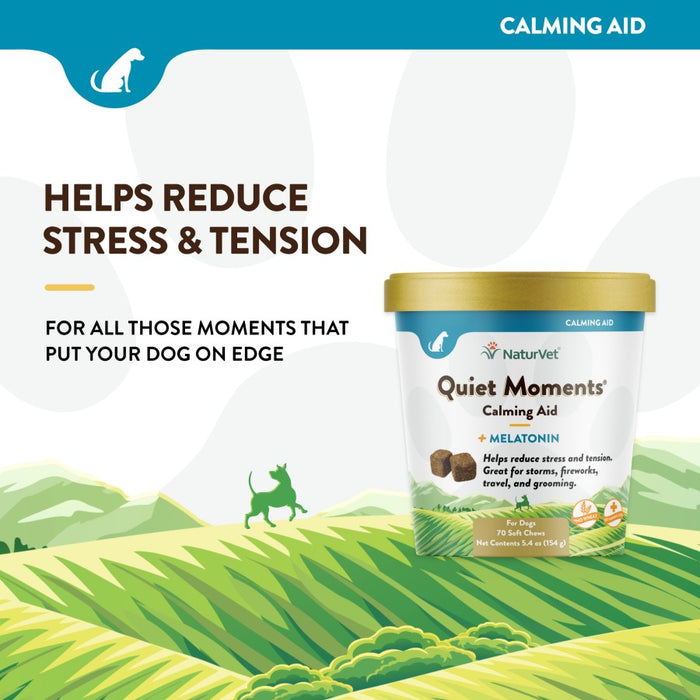 NaturVet Quiet Moments Calming Aid Plus Melatonin Soft Chew 1ea/70 ct