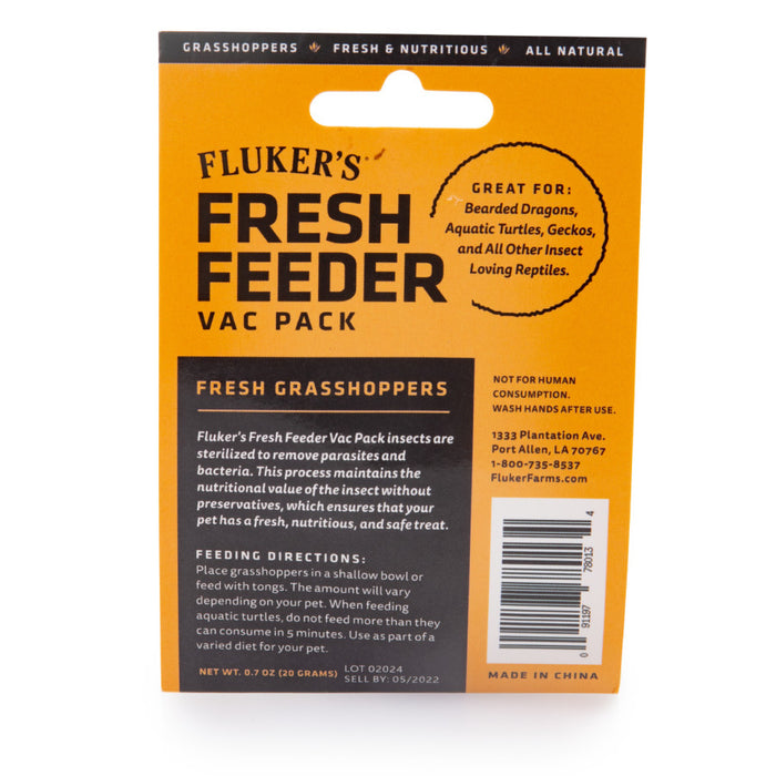 Fluker's Fresh Feeder Vac Pack Reptile Food Grasshoppers, 1ea/.7 oz