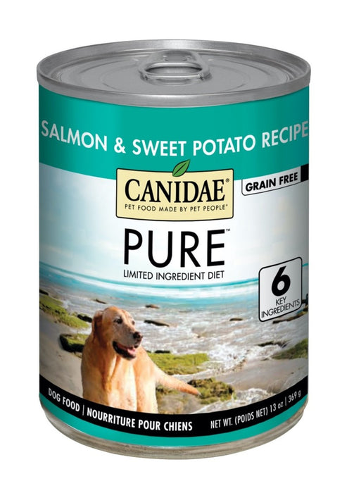 CANIDAE PURE Grain-Free Wet Dog Food Salmon and Sweet Potato, 12ea/13 oz