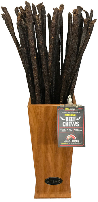 Etta Says! Premium Crunchy Beef Chew Dog Treat Display Beef, 1ea/3 ft, 54 ct