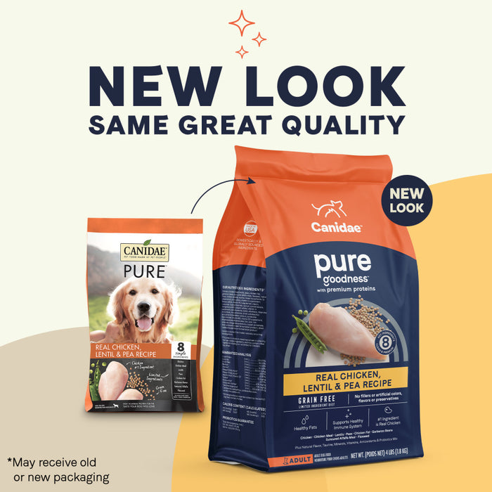 CANIDAE PURE Goodness Grain-Free LID Dry Dog Food Chicken, Lentil & Pea, 1ea/22 lb