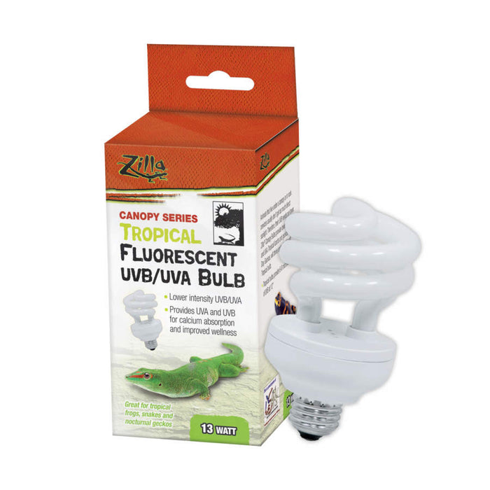 Zilla Canopy Series Fluorescent UVB/UVA Bulbs Tropical, 1ea/13 W