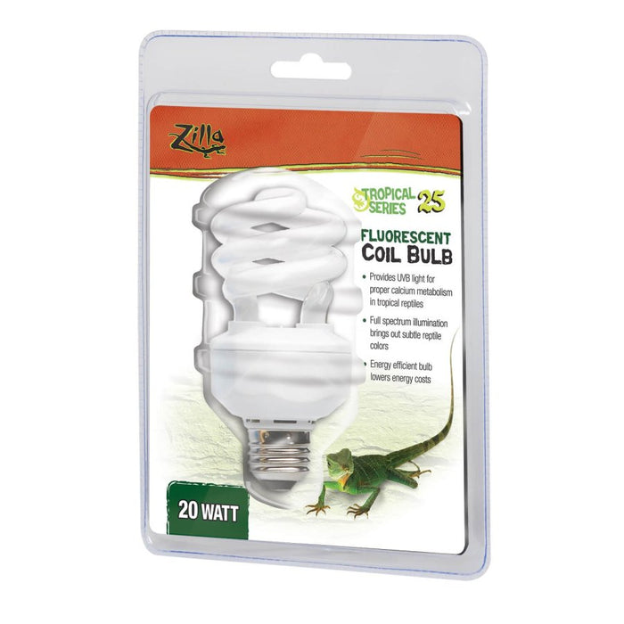 Zilla Fluorescent Coil Bulb Tropical, 1ea/20 W