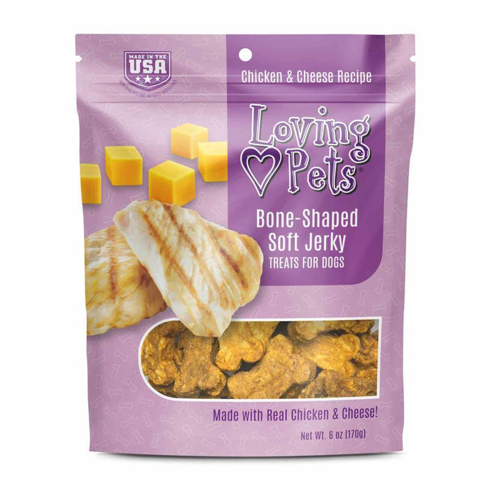 Loving Pets Bone-Shaped Soft Jerky Dog Treat Chicken & Cheese, 1ea/6 oz