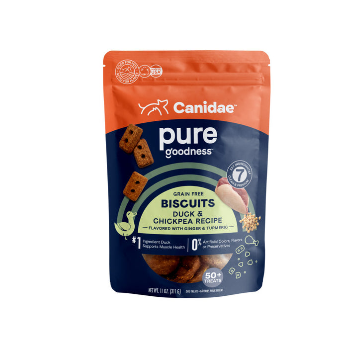 CANIDAE PURE Heaven Grain-Free Biscuit Dog Treats Duck & Chickpeas, 1ea/11 oz